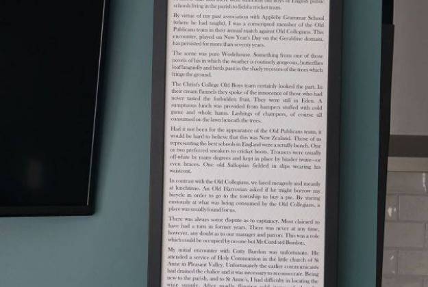 Wall display at The Vicarage Geraldine luxury hotel accommodation