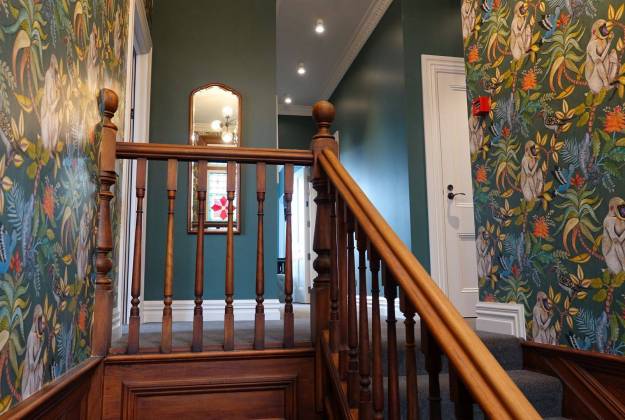 Stairway at The Vicarage Geraldine luxury hotel accommodation