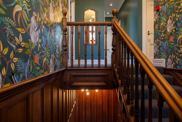 Stairway at The Vicarage Geraldine luxury hotel accommodation